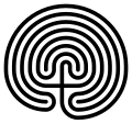 classic "Cretan" or "Troy" labyrinth in round form