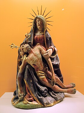 Vesperbild: Mutter Gottes mit dem Leichnam Christi auf dem Schoss, um 1500