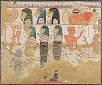 Suppellettili funerarie (tempera di N. de Garis Davies, Metropolitan Museum, cat. MET LC-15 5 17b EGDP025023)