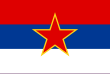 The flag of Serbia (1947–1992) and flag of Montenegro (1946–1993), defaced with a red star