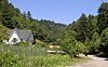 house at Audubon Canyon Ranch, in Audubon Canyon in western Marin County, seen from California State Route 1