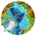 Bathymetrische Karte des Arktischen Ozeans