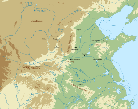 Physical map, showing earlier coastline and river courses, with locations of places mentioned in the text