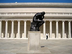 The Thinker by Auguste Rodin (1904) in the inner courtyard.