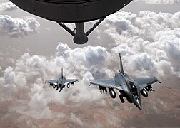 Two Dassault Rafale after refueling