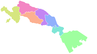 Map of the wards in Kawasaki.