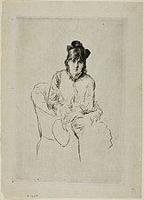 Portrait de Berthe Morisot, 1876, par Marcellin Desboutin.