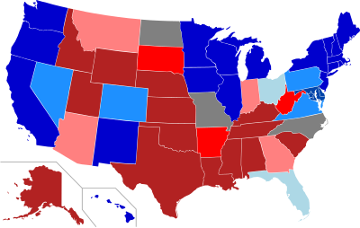 Obama vs. McCain (földrajzi térkép)