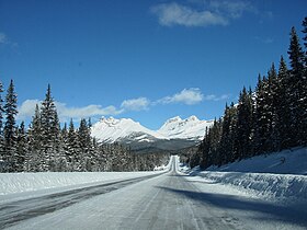 in winter with Dolomite Peak