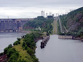 scheepslift bij de Stuwdam van Krasnojarsk