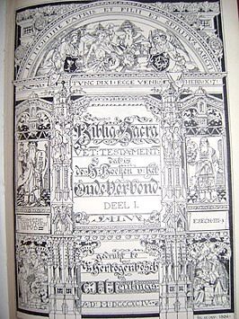 Titelpagina van de Professorenbijbel, dl. 1