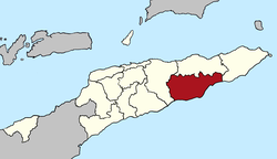 Map of East Timor highlighting the Municipality