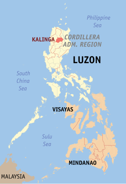 Mapa iti Filipinas a mangipakita ti pakasarakan iti Kalinga.