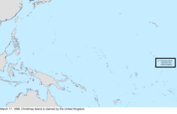 Map of the change to the United States in the Pacific Ocean on March 17, 1888