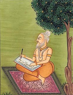 Sage Valmiki composing the Ramayana