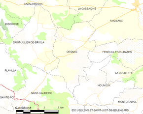 Poziția localității Orsans