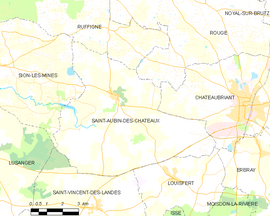 Mapa obce Saint-Aubin-des-Châteaux