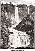 Cascata di Terni (Stampa a xilografia, 1895)