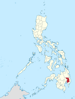 Mapa ng Pilipinas na magpapakita ng lalawigan ng Davao de Oro