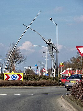 Standbeeld voor de Fierljepper in Drachten (Hans Mes, 1995)