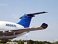 Damaged Embraer Legacy 600 aircraft.