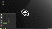 Linux Mint Cinnamon with mintMenu open