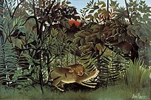 Henri Rousseau: Az Oroszlán, mivel éhes, antilopra veti magát