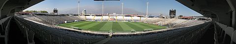 180° panoramic view of Estadio Colo Colo (Estadio Monumental) in Santiago de Chile