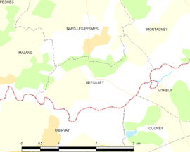 Mapa obce Bresilley