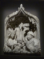 Chapelle St-Jean-Baptiste: Epitaphe de chanoine (N.de Leyde, 1464)