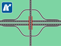 Zakřivení spojovacích ramp. (např. dálniční sjezd Chotoviny na dálnici D3).