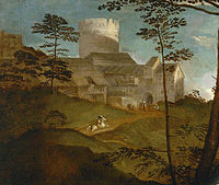 Detail of landscape at left