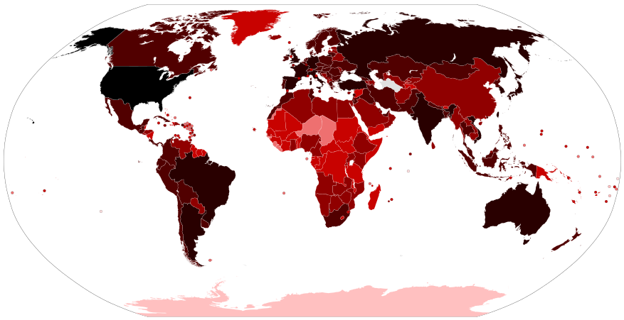 Mapa del brot de coronavirus de 2019-2020 (30 de gener del 2020)   Origen (Xina continental)   Casos confirmats informats   Casos sospitosos informats