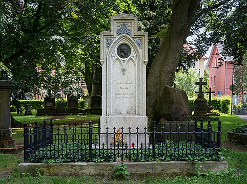 Grave and tombstone of Carl Friedrich Gauß at the Albani cemetery in Göttingen, Germany.