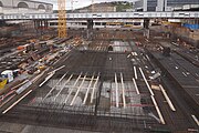 Fundamentkonstruktion im ehemaligen Bahnsteigbereich des alten Hauptbahnhofs, Oktober 2017