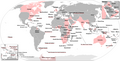 The British Empire and its possessions at different times in history.