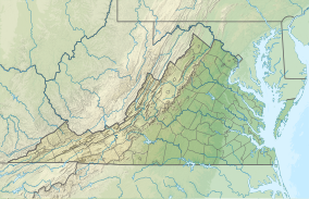 Map showing the location of Fredericksburg and Spotsylvania National Military Park