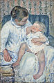 "Mother About to Wash Her Sleepy Child", Mary Cassatt