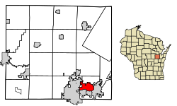 Location of Little Chute in Outagamie County, Wisconsin.