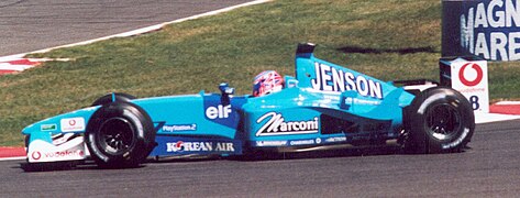 Benetton se laaste Formule Eenmotor, die B201, bestuur deur Jenson Button.