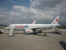 Een Airbus A320 van Belle Air