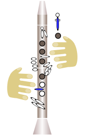 dessin : position des doigts sur l'instrument