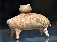 A zoomorphic porcupine vase; c. 5000 BC; from Tell Arpachiyah; Iraq Museum, (Baghdad)