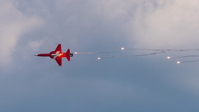 Swiss Air Force/Patrouille Suisse Northrop F-5E Tiger II display team at ILA Berlin Air Show 2016.