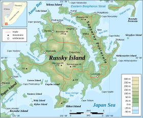 Carte de l'île Rousski.