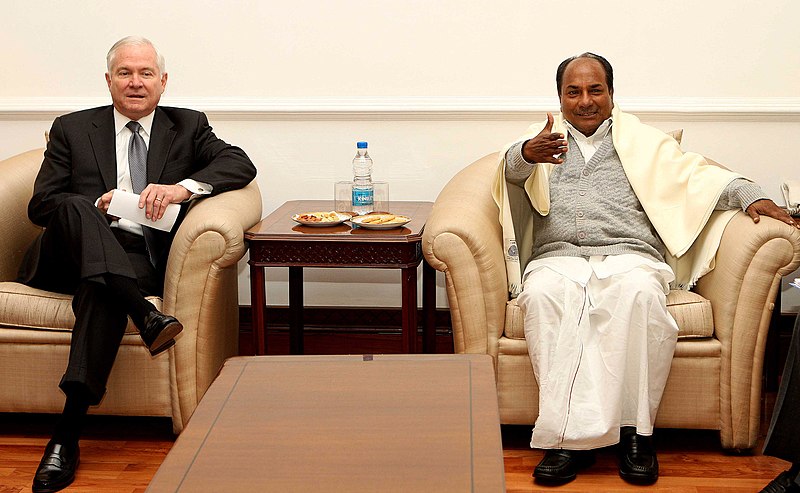 File:The US Defence Secretary, Dr. Robert Gates called on the Defence Minister, Shri A. K. Antony, in New Delhi on January 20, 2010.jpg