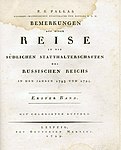 Bemerkungen auf einer Reise in die südlichen Statthalterschaften des russischen Reiches in den Jahren 1793 und 1794.