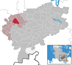 Elhelyezkedése Schleswig-Holstein térképén