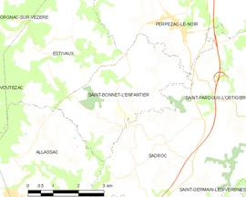 Mapa obce Saint-Bonnet-l’Enfantier