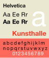 Helvetica: Dæmi um steinskrift.